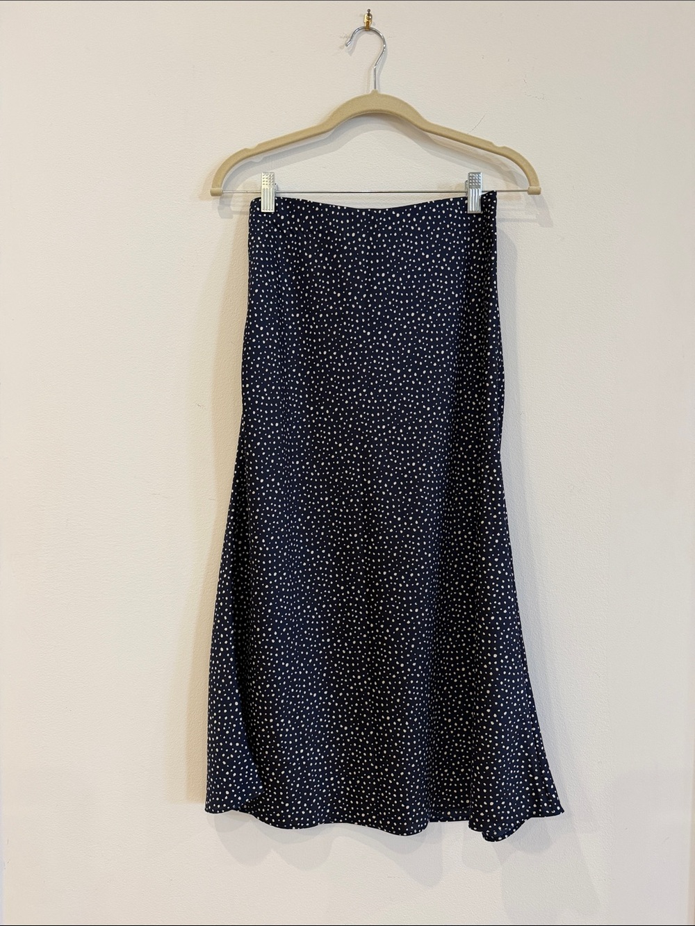 J. Crew Navy Polka Dot Maxi Skirt